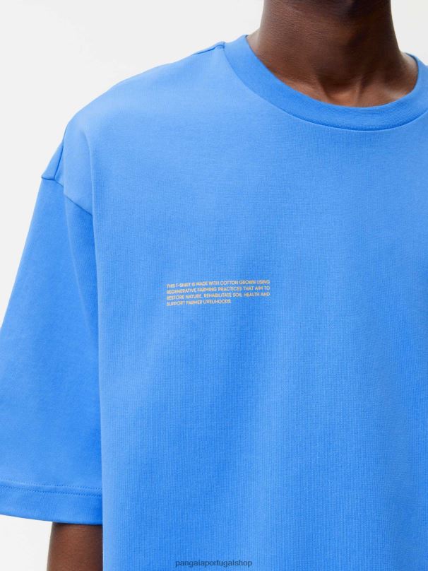 camiseta boxy de algodão em conversão mulheres Pangaia JJJ8D173 água azul roupas