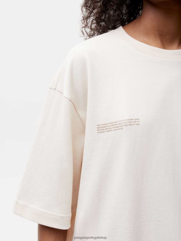camiseta boxy de algodão em conversão mulheres Pangaia JJJ8D176 algodão branco roupas
