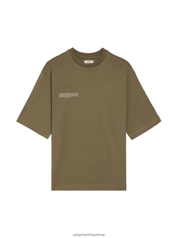 camiseta boxy de algodão em conversão mulheres Pangaia JJJ8D212 marrom carbono roupas