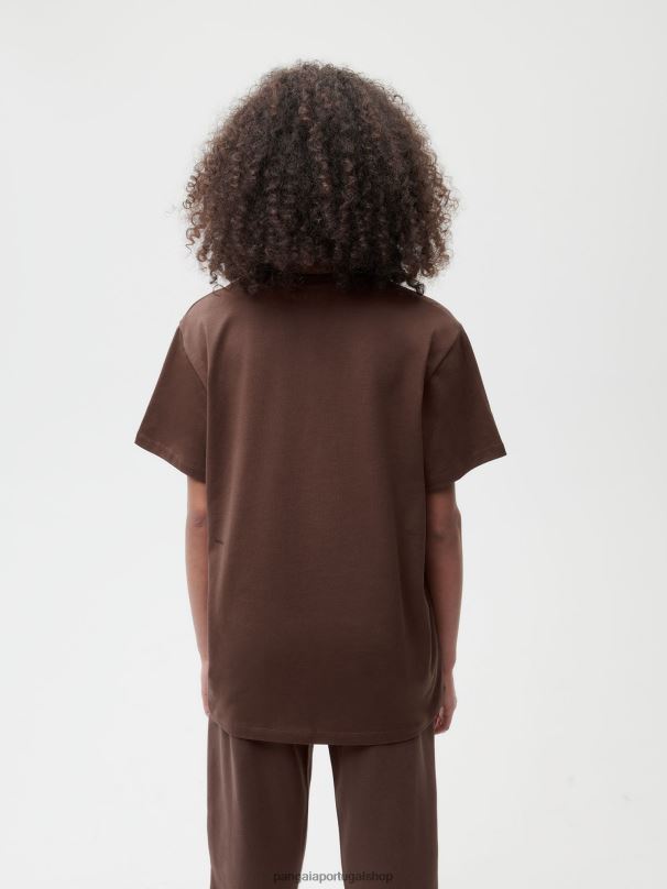 camiseta de algodão orgânico com fibra c aw22 mulheres Pangaia JJJ8D134 marrom castanho roupas