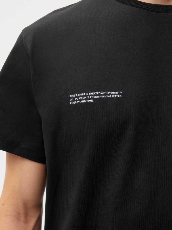 camiseta de algodão orgânico com núcleo de fibra c mulheres Pangaia JJJ8D137 preto roupas