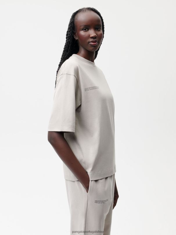 camiseta de algodão orgânico de ajuste relaxado com fibra c mulheres Pangaia JJJ8D131 pedra roupas