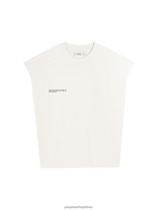 camiseta de ombro curto de algodão orgânico com núcleo de fibra c mulheres Pangaia JJJ8D165 off white roupas