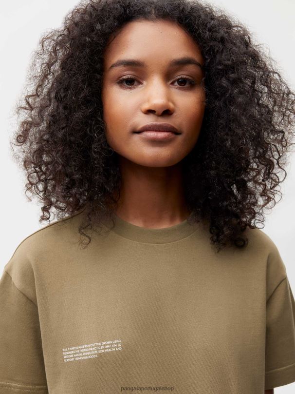 camiseta em algodão 365 em conversão mulheres Pangaia JJJ8D210 marrom carbono roupas