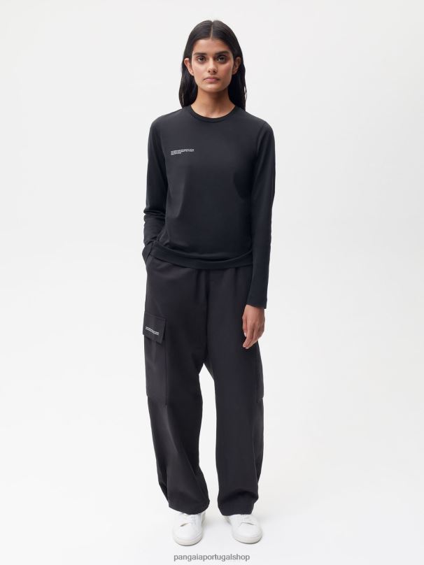 camiseta leve de algodão orgânico mulheres Pangaia JJJ8D126 preto roupas