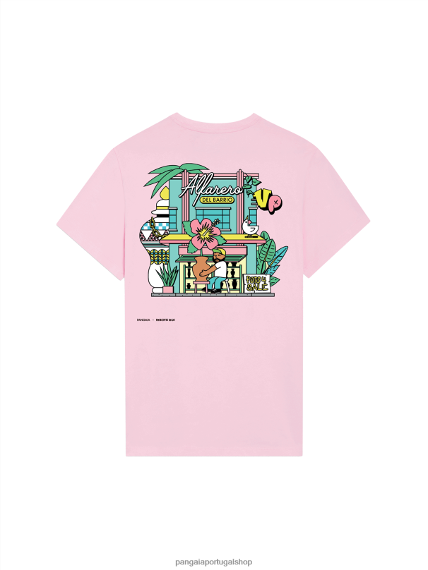 camiseta x roberto lugo mulheres Pangaia JJJ8D139 funghi rosa roupas