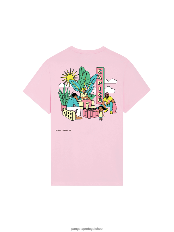 camiseta x roberto lugo mulheres Pangaia JJJ8D170 funghi rosa roupas
