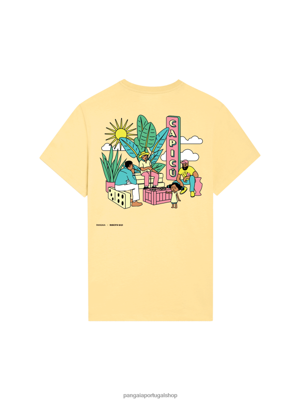 camiseta x roberto lugo mulheres Pangaia JJJ8D199 botão de ouro amarelo roupas