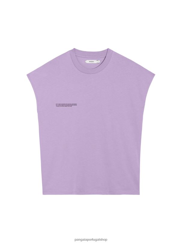 núcleo de camiseta de ombro curto de algodão orgânico pprmint mulheres Pangaia JJJ8D159 orquídea roxa roupas