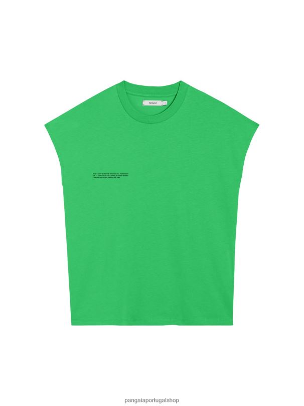 núcleo de camiseta de ombro curto de algodão orgânico pprmint mulheres Pangaia JJJ8D160 Jade verde roupas