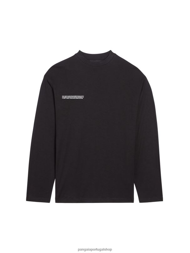 t-shirt de manga comprida c - fibra pura mulheres Pangaia JJJ8D151 preto roupas