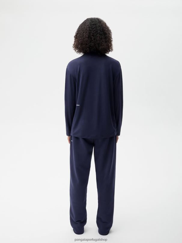 t-shirt de manga comprida c - fibra pura mulheres Pangaia JJJ8D197 azul-marinho roupas