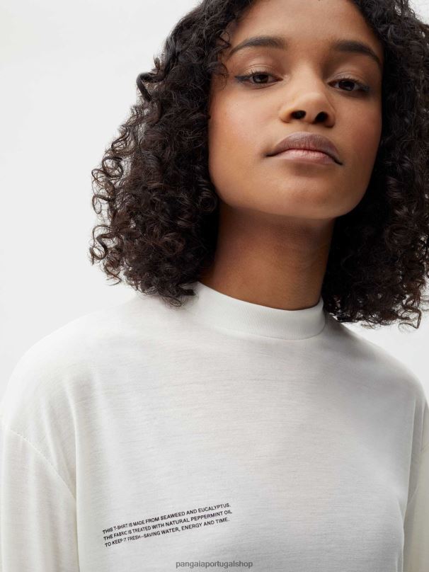 t-shirt de manga comprida c - fibra pura mulheres Pangaia JJJ8D204 off white roupas