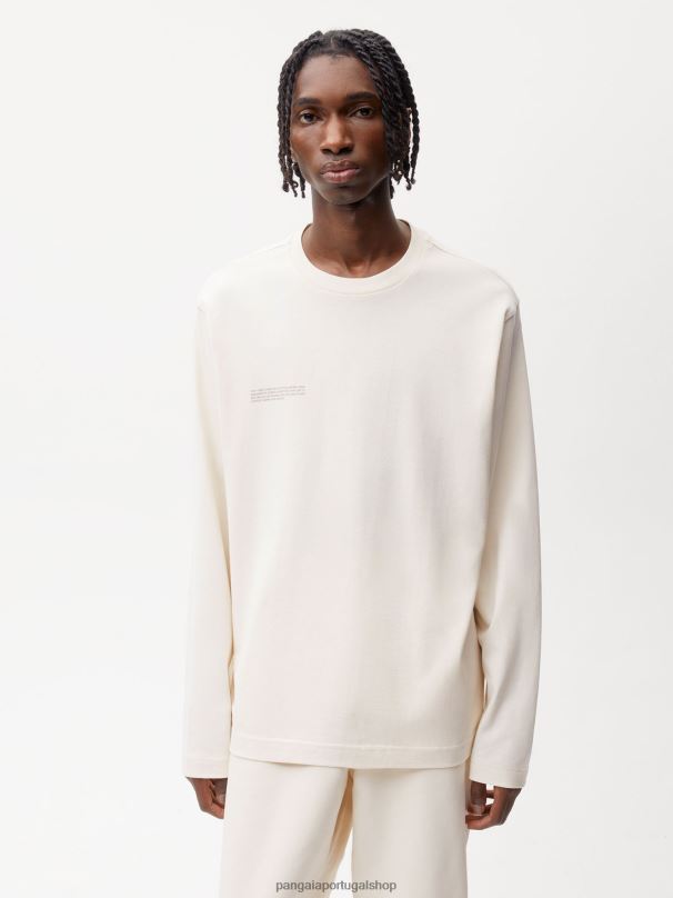 t-shirt de manga comprida de algodão em conversão mulheres Pangaia JJJ8D130 algodão branco roupas