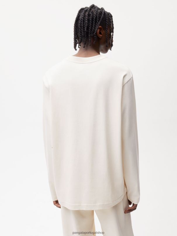 t-shirt de manga comprida de algodão em conversão mulheres Pangaia JJJ8D130 algodão branco roupas