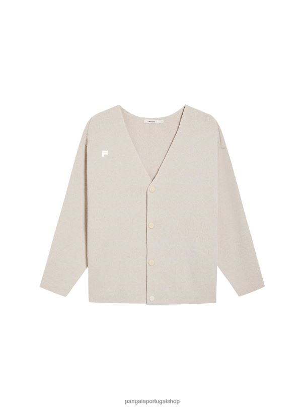 cardigã de caxemira reciclado mulheres Pangaia JJJ8D103 aveia roupas