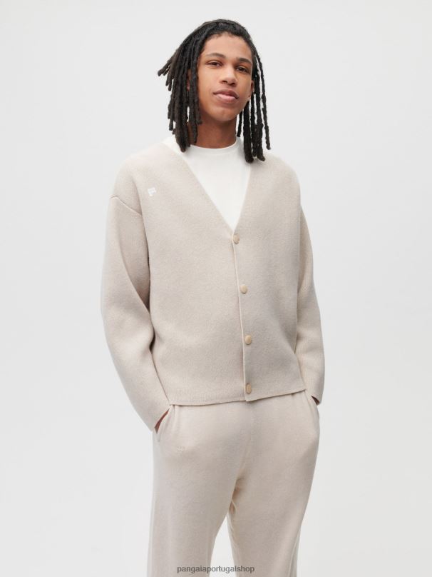 cardigã de caxemira reciclado mulheres Pangaia JJJ8D103 aveia roupas