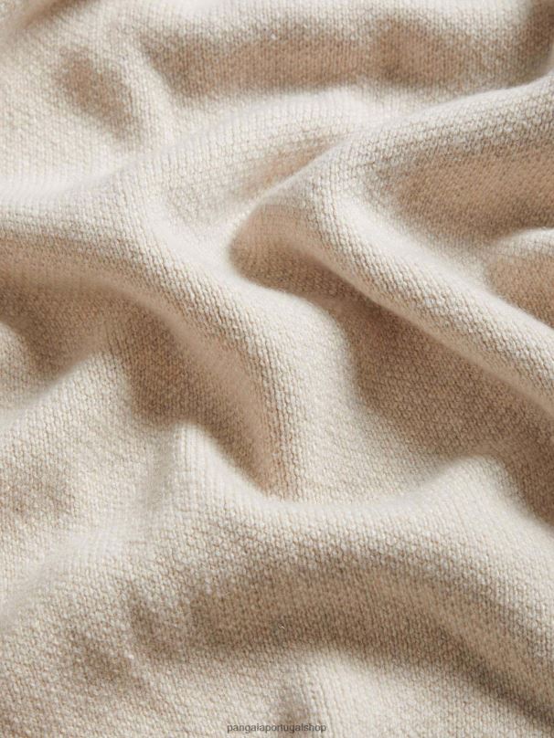 cardigã de caxemira reciclado mulheres Pangaia JJJ8D103 aveia roupas