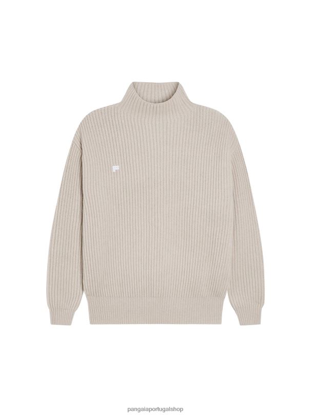 funil de caxemira reciclada - suéter de pescoço mulheres Pangaia JJJ8D85 aveia roupas