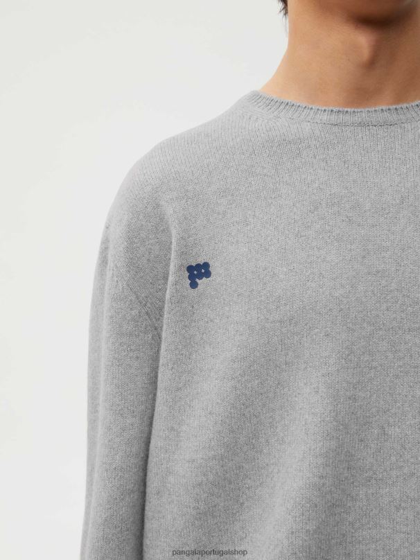 moletom de cashmere reciclado mulheres Pangaia JJJ8D113 melange cinza claro roupas