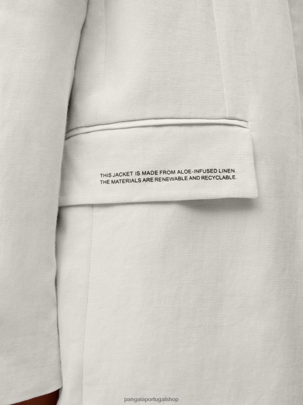 blazer alfaiataria linho aloe mulheres Pangaia JJJ8D484 calcário roupas