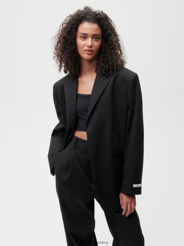 blazer oversized de algodão orgânico mulheres Pangaia JJJ8D456 preto roupas