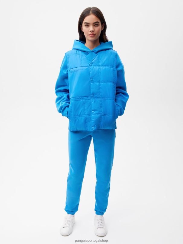 colete acolchoado flwrdwn mulheres Pangaia JJJ8D445 azul cerúleo roupas
