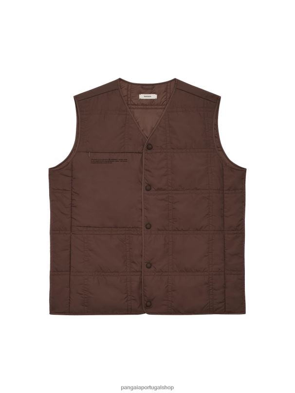 colete acolchoado flwrdwn mulheres Pangaia JJJ8D455 marrom castanho roupas