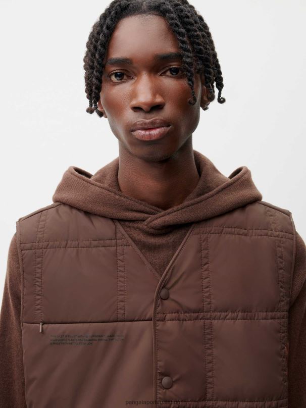 colete acolchoado flwrdwn mulheres Pangaia JJJ8D455 marrom castanho roupas