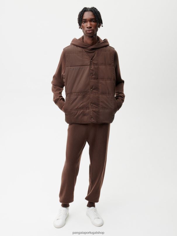 colete acolchoado flwrdwn mulheres Pangaia JJJ8D455 marrom castanho roupas