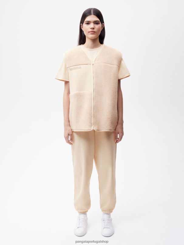 colete de lã reciclada mulheres Pangaia JJJ8D444 areia roupas