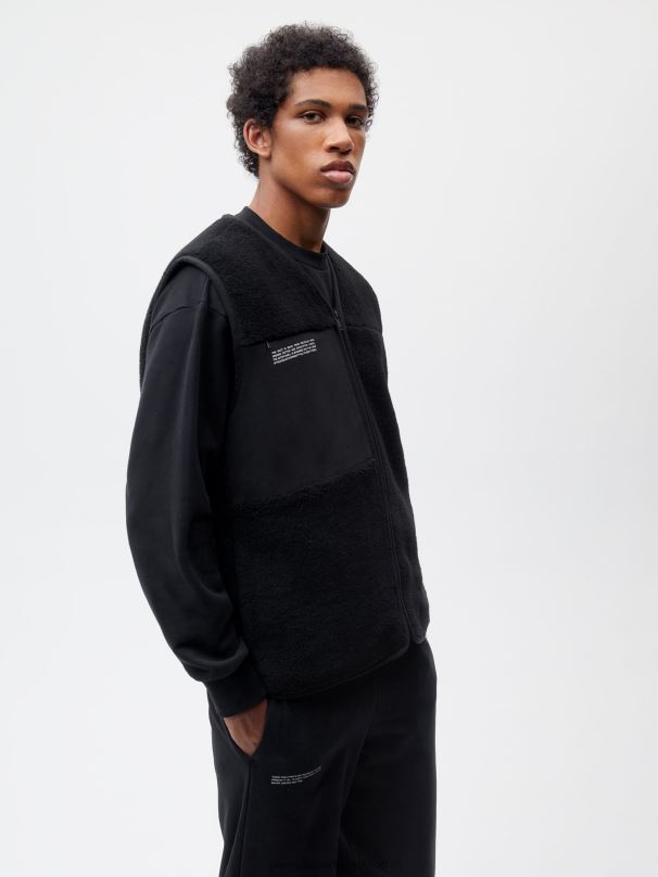 colete de lã reciclada mulheres Pangaia JJJ8D485 preto roupas