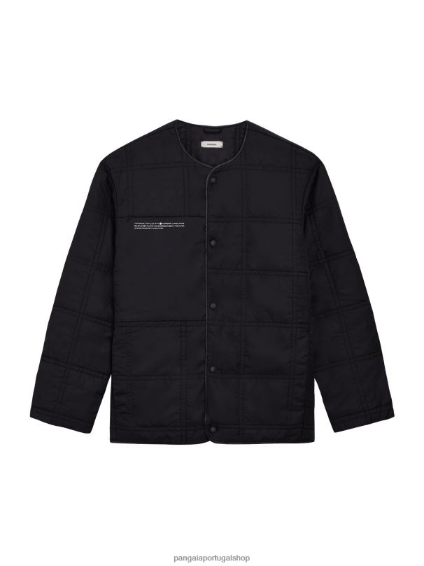 flwrdwn jaqueta acolchoada sem gola mulheres Pangaia JJJ8D453 preto roupas