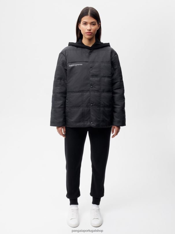 flwrdwn jaqueta acolchoada sem gola mulheres Pangaia JJJ8D453 preto roupas