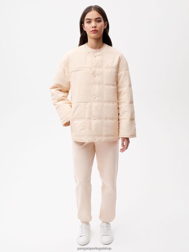 flwrdwn jaqueta acolchoada sem gola mulheres Pangaia JJJ8D483 areia roupas