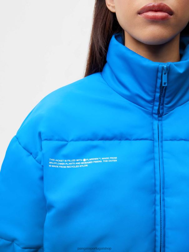 jaqueta bomber flwrdwn mulheres Pangaia JJJ8D447 azul cerúleo roupas
