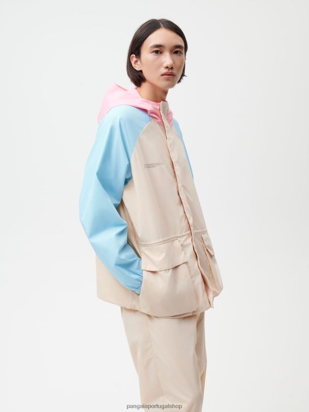 jaqueta de bloco de cor de nylon reciclado mulheres Pangaia JJJ8D474 areia roupas
