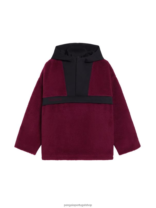 jaqueta de lã reciclada com meio zíper mulheres Pangaia JJJ8D449 ameixa roxa roupas