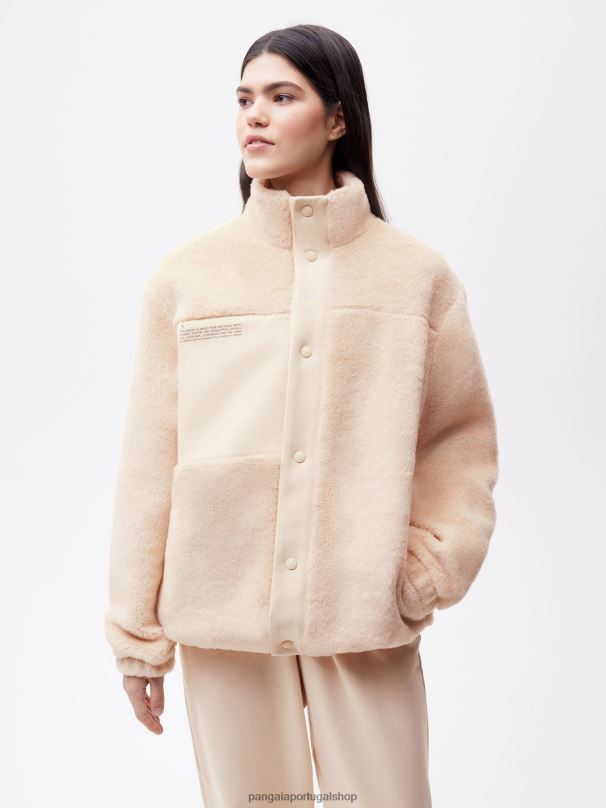 jaqueta de lã reciclada mulheres Pangaia JJJ8D473 areia roupas