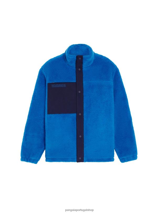 jaqueta de lã reciclada mulheres Pangaia JJJ8D480 azul cerúleo roupas