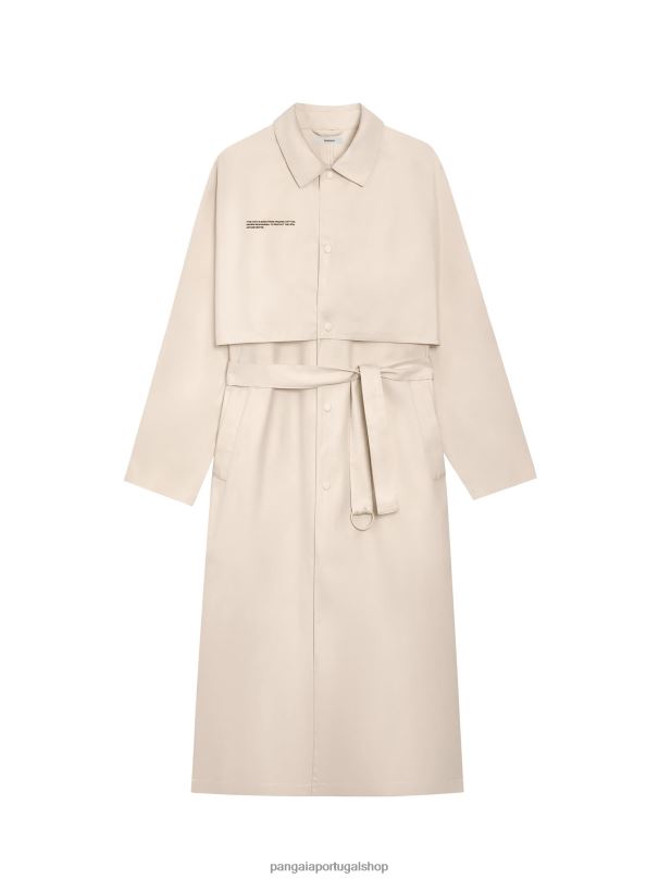 trench coat de algodão orgânico mulheres Pangaia JJJ8D464 areia roupas