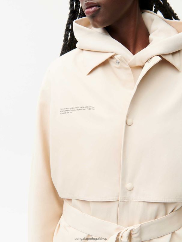 trench coat de algodão orgânico mulheres Pangaia JJJ8D464 areia roupas