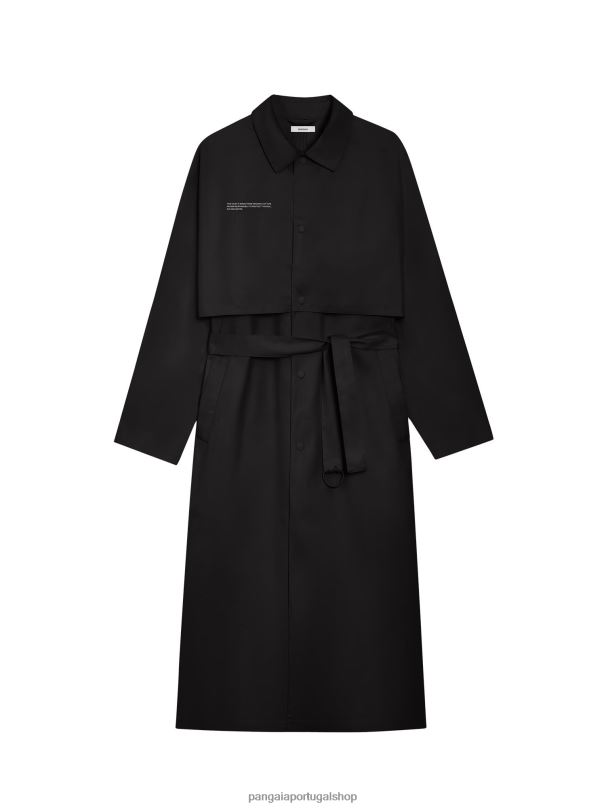 trench coat de algodão orgânico mulheres Pangaia JJJ8D468 preto roupas