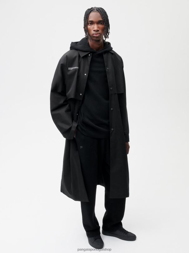 trench coat de algodão orgânico mulheres Pangaia JJJ8D468 preto roupas