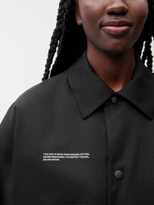 trench coat de algodão orgânico mulheres Pangaia JJJ8D468 preto roupas