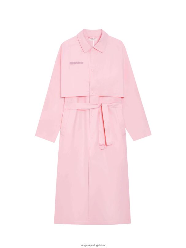 trench coat de algodão orgânico mulheres Pangaia JJJ8D486 sakura rosa roupas