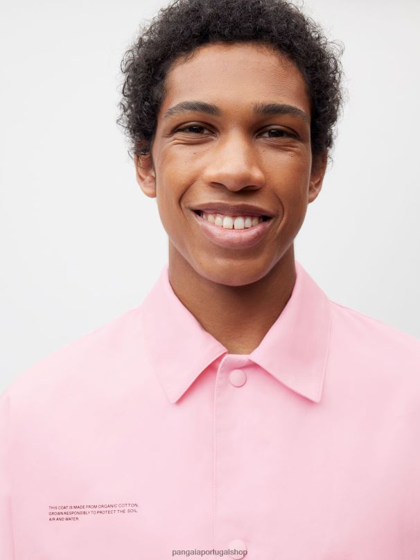 trench coat de algodão orgânico mulheres Pangaia JJJ8D486 sakura rosa roupas