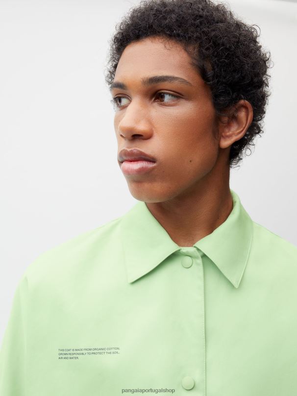 trench coat de algodão orgânico mulheres Pangaia JJJ8D488 pistache roupas