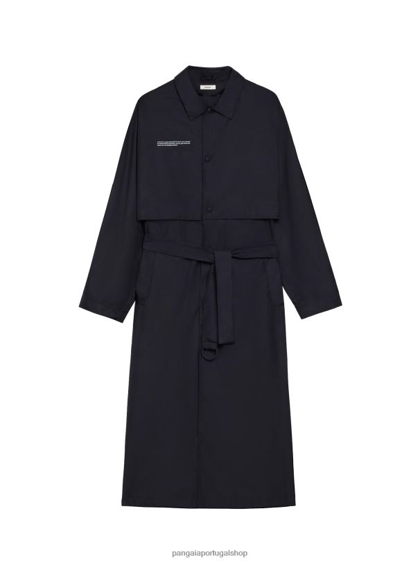 trench coat de náilon reciclado mulheres Pangaia JJJ8D476 preto roupas