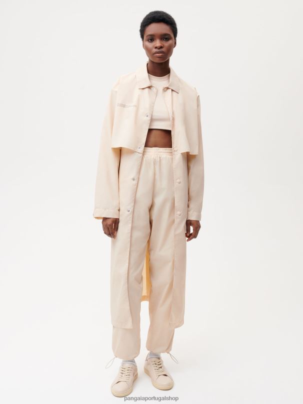 trench coat de náilon reciclado mulheres Pangaia JJJ8D477 areia roupas